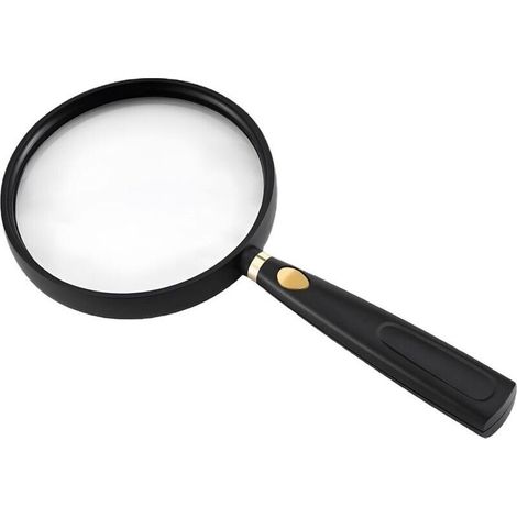 1 Loupe 90mm, Verre Haute Transparence, Grossissement 5X, Cadre ABS, Poignée Antidérapante, Lecture Inspection Loisirs (1/4)