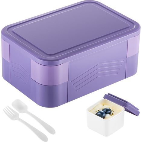 Boîte à lunch compartimentée.1550ml - violet (1/5)