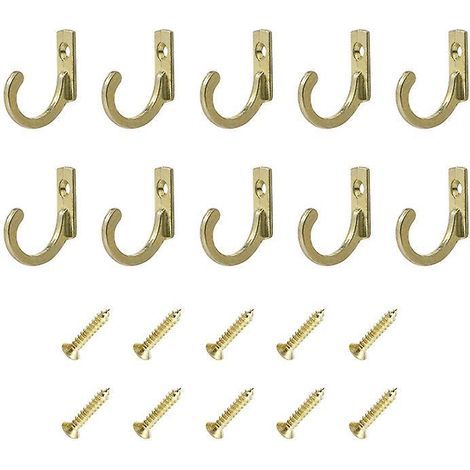 lot De 10 Crochets Muraux Vintage Jaunes Avec Vis - Petits Crochets Vis Pour Bols, Bijoux, Sacs, Serviettes, Salle De Bain, Cuisine Et Plus Encor (1/3)