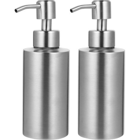 Soap Dispenser 250ml 2 Pieces Stainless Steel Modern and