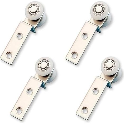 Roulettes porte coulissante 20 mm en alliage argenté, lot de quatre roulettes pour rail de porte et support coulissant, quincaillerie du meuble pour abri jardin et pergola (1/5)