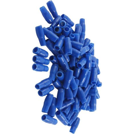 100 pièces bleu Kunststoff Mini Akku Terminal Stiefel isolierend Bezüge