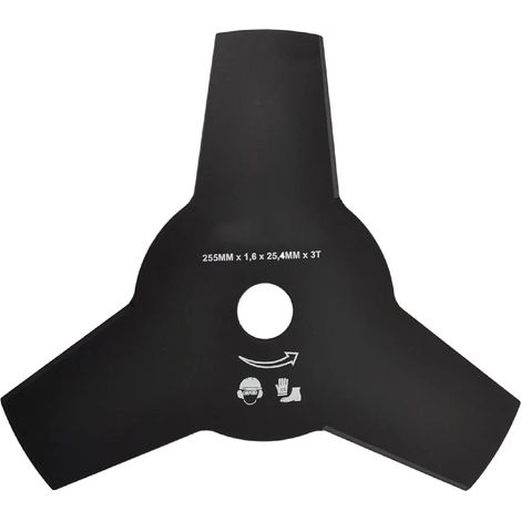 Lama a 3 denti in acciaio SKS per taglio erba -255 mm (1/2)