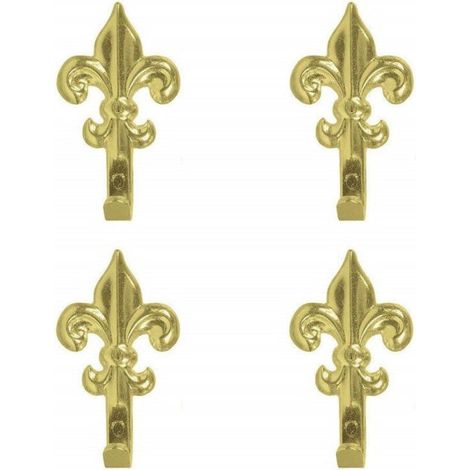 Set mit 15 goldenen Haken 44 mm in Florentiner-Lilienform mit Stiften