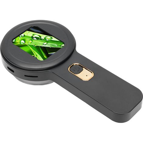 Loupe numérique portable avec éclairage LED, grossissement 200x, microscope portatif à double source, noir (1/5)
