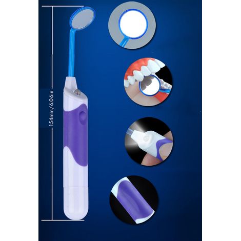 Kit 3 pièces nettoyage dentaire LED miroir buccal crochet polissage soin hygiène bouche outil complet (1/5)