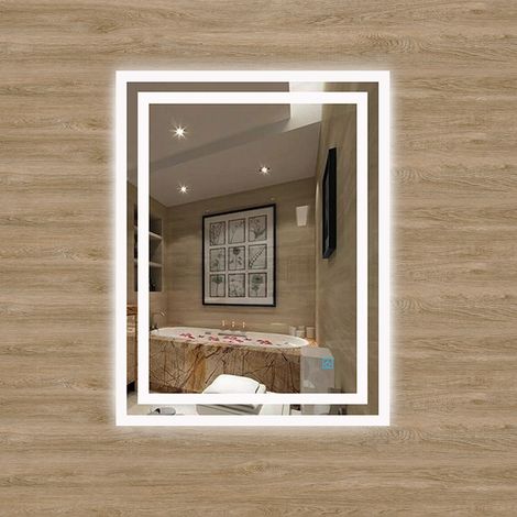 500x700 Illuminated Bathroom Mirror with LED Lights,Wall Mounted,IP44,Vertical or Horizontal (1/4)