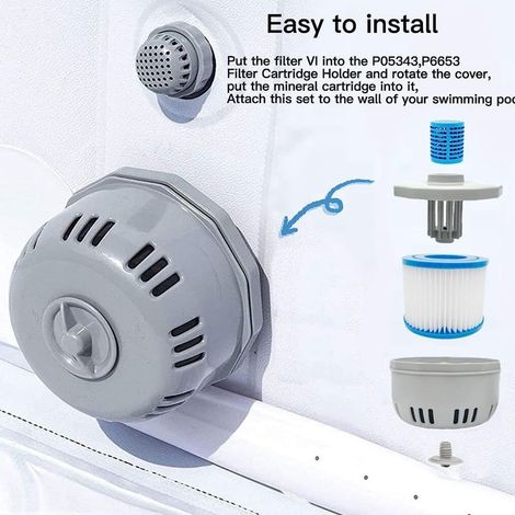 Cartouche de Filtration P6653 — Cartouche avec Porte-Filtre pour Spa Gonflable (Lay-Z-Spa Miami 54123) (1/3)