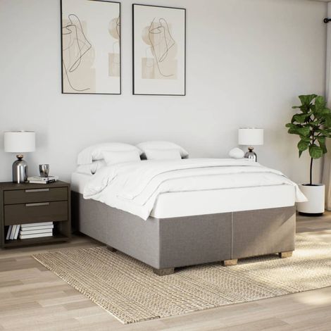 vidaXL Giroletto senza Materasso Tortora 140x190 cm in Tessuto (1/5)