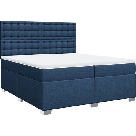 Maison Exclusive - Giroletto a Molle con Materasso Blu 200x200 cm in Tessuto (1/5)