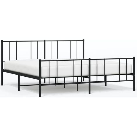 Maison Exclusive - Cadre de lit métal sans matelas avec pied de lit noir 200x200cm (1/5)
