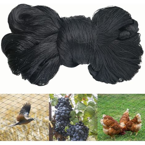 Filet de protection pour oiseaux et volières 10x10m - Mailles 5cm pour jardin, verger et élevage (1/5)