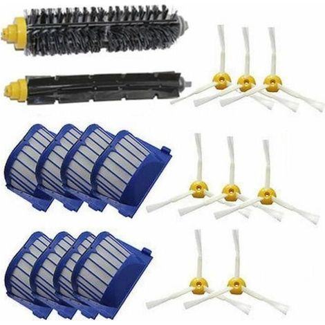 SHINING HOUSE Kit mit 18 Roboter-Staubsaugerfiltern + Seitenbürste für 600 536 551 552 529 564 595 601 602 610 620 630 650