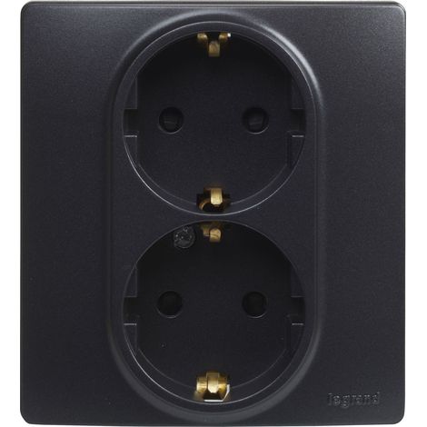 Interruptor Legrand 396498 en Color Negro. Interruptor conmutador doble 10A de la gama Niloé monoblock, mecanismo completo. (1/3)