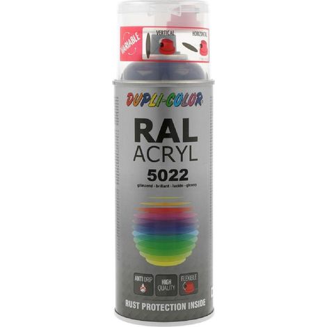 Peinture laque bleu nuit RAL 5022 acrylique dupli-color 400 ml en spray