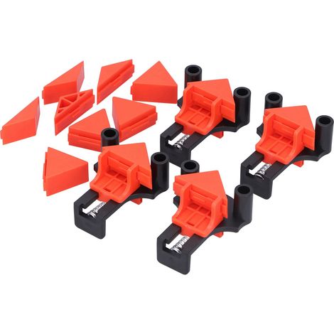 Équerre de serrage 60° 90° 120° Clips d'angle pour menuiserie, Pinces de fixation d'établi, Outils à main (Orange) (1/5)