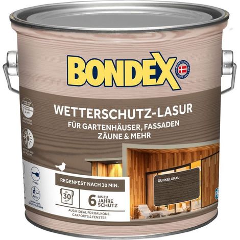 Bondex Wetterschutz Lasur Dunkelgrau 2,5 L (1/4)