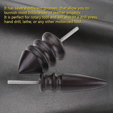 Outil de polissage du cuir en 2 pièces, embout de polissage multi-rainures, perceuse électrique rotative pour le travail du cuir et la sculpture. (1/4)