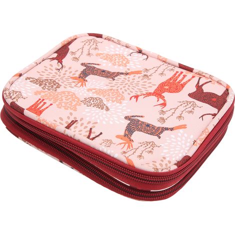 Crochet Bag Sika Deer Pattern 600D Oxford Cloth Portable Large Capacity Double Layer Soft Durable Material Knitting Bag (1/5)