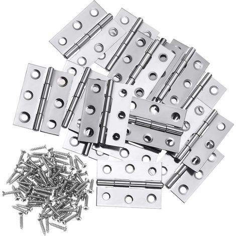 10 Kugellagerbänder aus satiniertem Chrom, 5 cm, für Stahl- und Holztüren