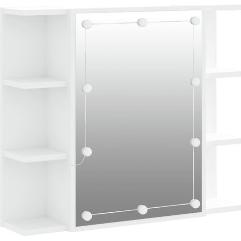 Mueble con espejo y luces LED blanco 70x16,5x60 cm vidaXL (1/5)