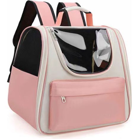 Sac de transport pour chat en tissu Oxford respirant, grand sac à dos de transport pour animaux de compagnie avec bretelles confortables (1/2)