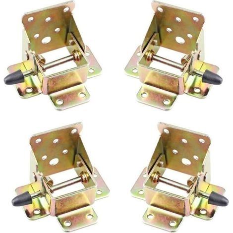 4 Pcs Pied Table Rabattable, Cadre de Support Pliable, Charnières Autobloquantes, Matériel de Charnière Pliable pour établi, Pieds Pliants, Pliable Verrouillage Extension (1/4)