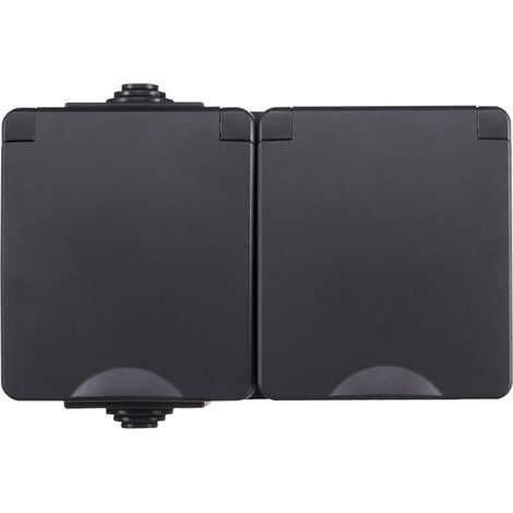 ION Industries Prise murale Noir Hxl15xL6.5cm