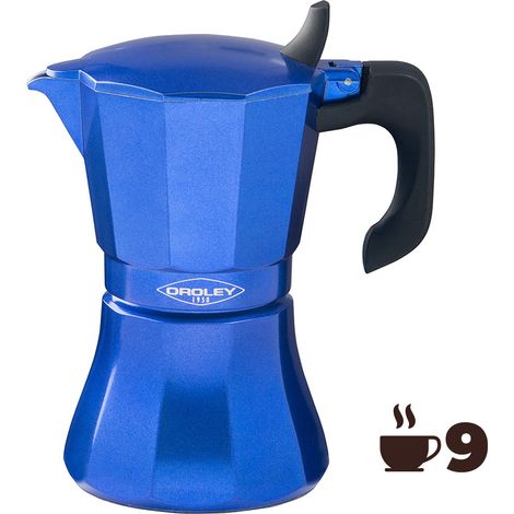 Petra Blue 9-Tassen-Kaffeemaschine aus Aluminium