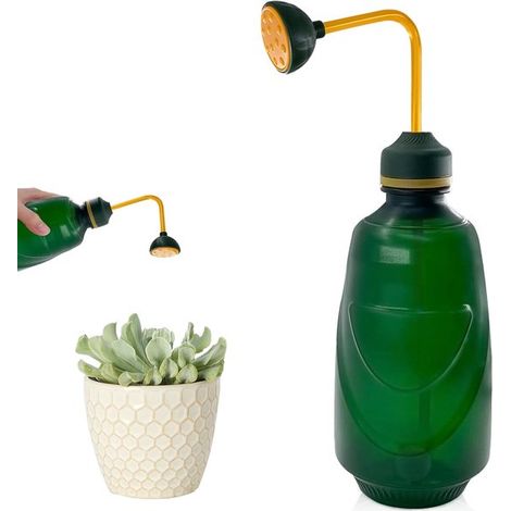 Regadera pequeña de 450 ml para plantas × 2, se puede regar boca abajo, adecuada para plántulas y plantas delicadas (verde)