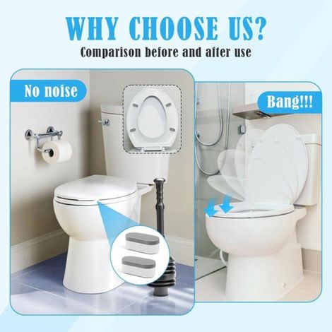 Tampons Abattant WC Antichoc, 4 Pièces Universels Adhésifs, Butées Silencieuses et Stables pour Lunette WC (1/5)