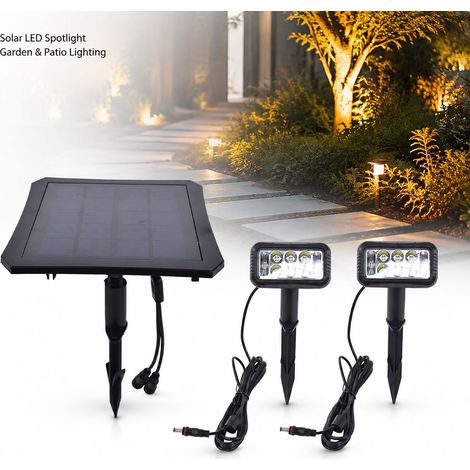 Toivize-Projecteur Solaire LED - RC-707 - Lumière Blanche Froide - Étanche IP65 - Panneau 5V 3W - Pour Jardin, Pelouse et Extérieur (1/4)