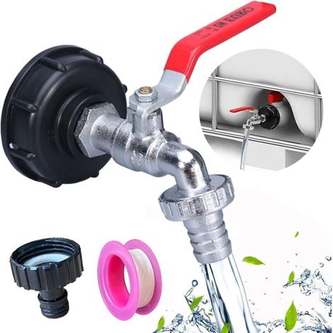 Drain Tap, 1000L Alloy Water Tank Tap, 3/4 Inch Connection Ball Valve, IBC Adapter for Water Tank Tap, MUMU Box Accessories (1/4)