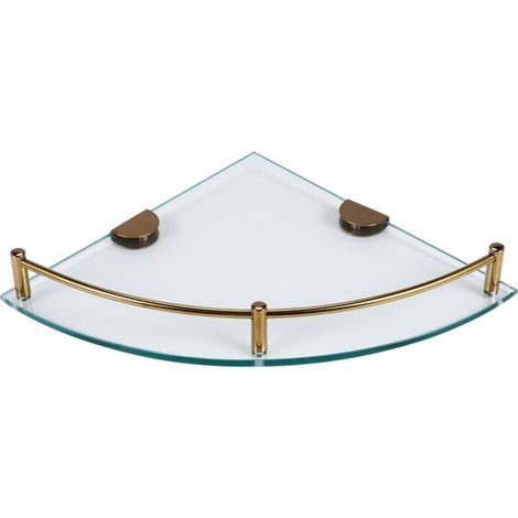Badezimmerregal, Wandmontiertes Eck-Badezimmerregal aus Glas, Sicherheitsglas zur Aufbewahrung von Duschgel/Seife - B (1/4)