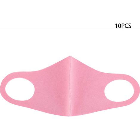10 pièces Masque Bouche Réutilisable Anti-Poussière Anti-UV Respiratoire Rose (1/5)