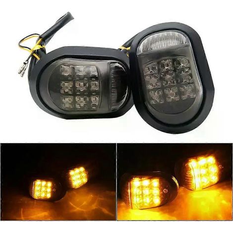 clignotants encastrés à 9 LED pour moto, couleur ambre, accessoires moto
