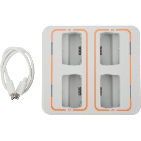Chargeur 2-en-1 compact et portable, 4 ports pour batterie drone RC DJI Mini 3 Pro, gris (1/5)