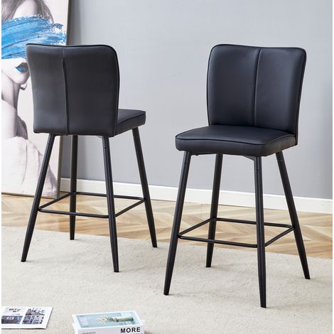 sedia seduta ergonomica nero PU con schienale imbottito OKMYHOME (1/5)
