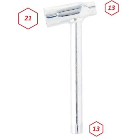 Clé à bougie 13mm + 13mm + 21mm clef à canne tondeuse tracteur voiture camion moto douille