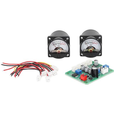 Stück VU-Meter-Panel mit warmer Hintergrundbeleuchtung, Aufnahme-Audiopegelverstärker-Treiberplatine und Kabel
