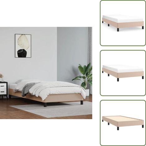 Bettgestell Cappuccino-Braun 100x200 cm Kunstleder - Bettesrahmen - Doppelbett - Schlafzimmermöbel - Kunstlederbettwäsche - Boxspringbett (1/5)