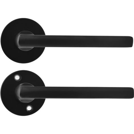 Lot de 2 poignées de porte silencieuses avec verrouillage à roulement à billes et anti-collision, fournies avec clés, pour chambre ou bureau. (1/5)