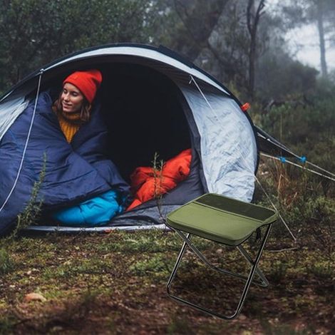 Silla de camping plegable,Plegable ultraligera,Taburete plegable tipo mochila,con correa de hombro ajustable,Taburete plegable portátil (1/4)