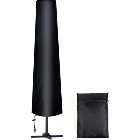 Housse Parasol Droit Ø 300 cm, 210D Oxford Housse de Protection pour Parasol avec Sac de Rangement, Résistant aux Intempéries, aux UV, à la Neige-Crezuo