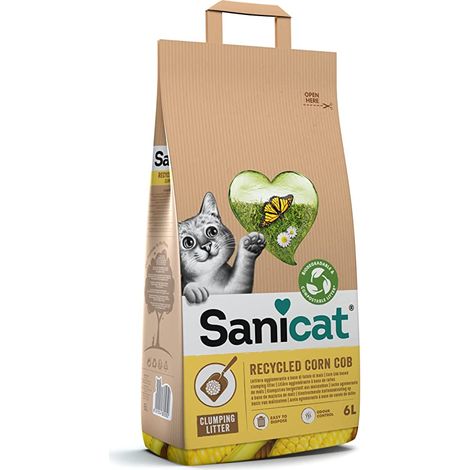 Sanicat Lettiera Agglomerante Recycled Corn - Sacco 6 Lt - Lettiere
