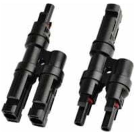 Connecteurs de Branchement MC4 pour Panneaux Solaires - Raccord en T / Y pour Distribution de Câbles, (1/4)