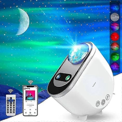 Projecteur d'aurores boréales, projecteur de galaxie avec bruit blanc, projection de ciel étoilé et de lune, veilleuse relaxante pour la décoration de la chambre - WELLNGS (1/5)