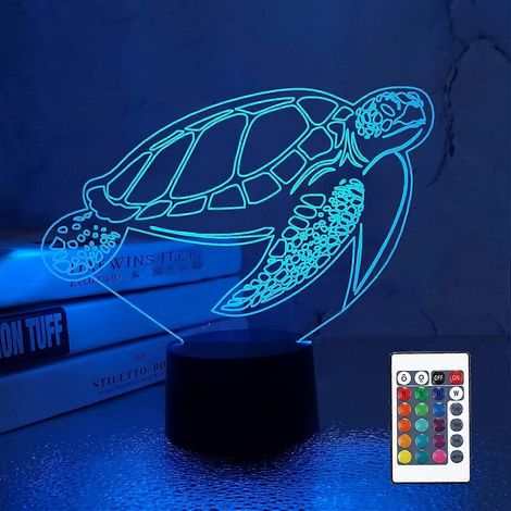 3D-Schildkröten-Nachtlicht für Kinder, optische Täuschungslampe mit Fernbedienung und 16 wechselnden Farben – Geschenkidee für Geburtstage, Weihnachten oder Valentinstag für Jungen und Mädchen (1/5)