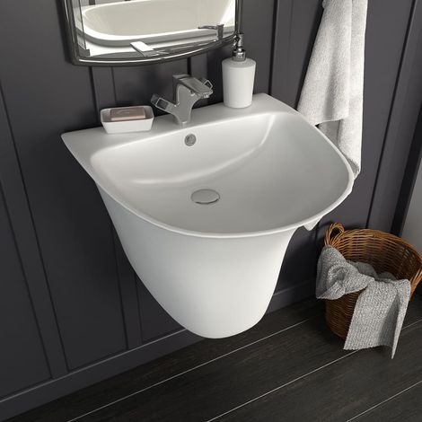 Waschbecken Weiß 47 x 45 x 37 cm Glasierte Keramik vidaXL (1/5)