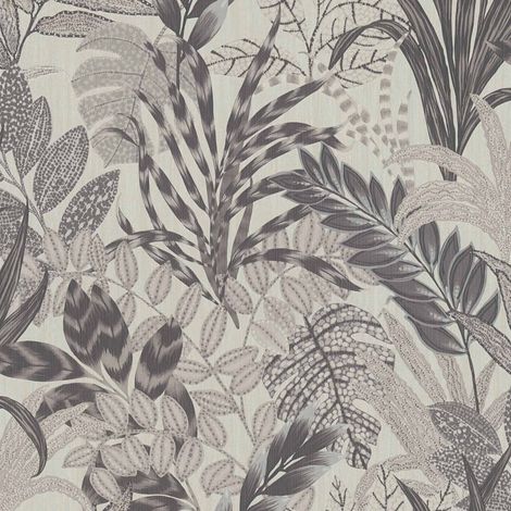 BRICOFLOR Papier peint Gris | Papier peint Original, Fleuri - 10,05 x 0,53 m (1/5)